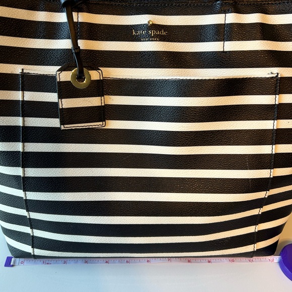 Kate Spade black and white stripe large tote - Picture 2 of 6